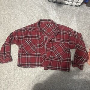 American Eagle Outfitters Red Plaid Button Down Shirt